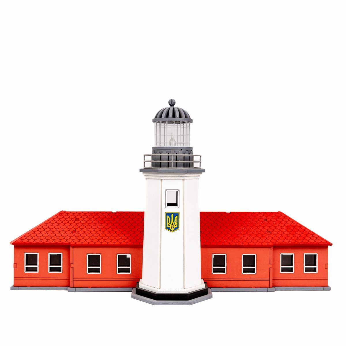 Lighthouse on Zmiiniy Island with an extension (Ukraine), prefabricated wooden model
