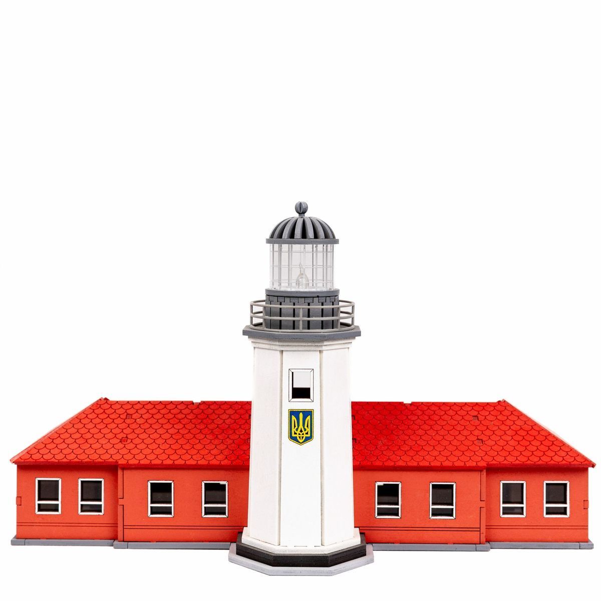 Lighthouse on Zmiiniy Island with an extension (Ukraine), prefabricated wooden model