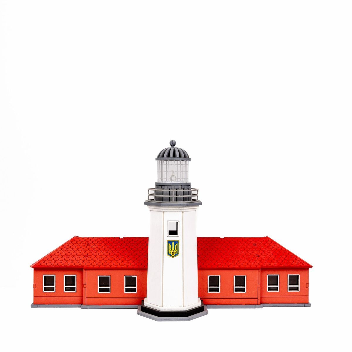 Lighthouse on Zmiiniy Island with an extension (Ukraine), prefabricated wooden model