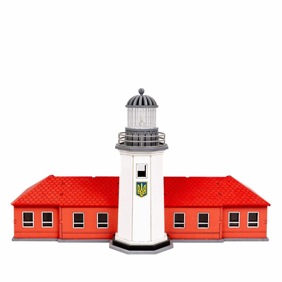 Lighthouse on Zmiiniy Island with an extension (Ukraine), prefabricated wooden model