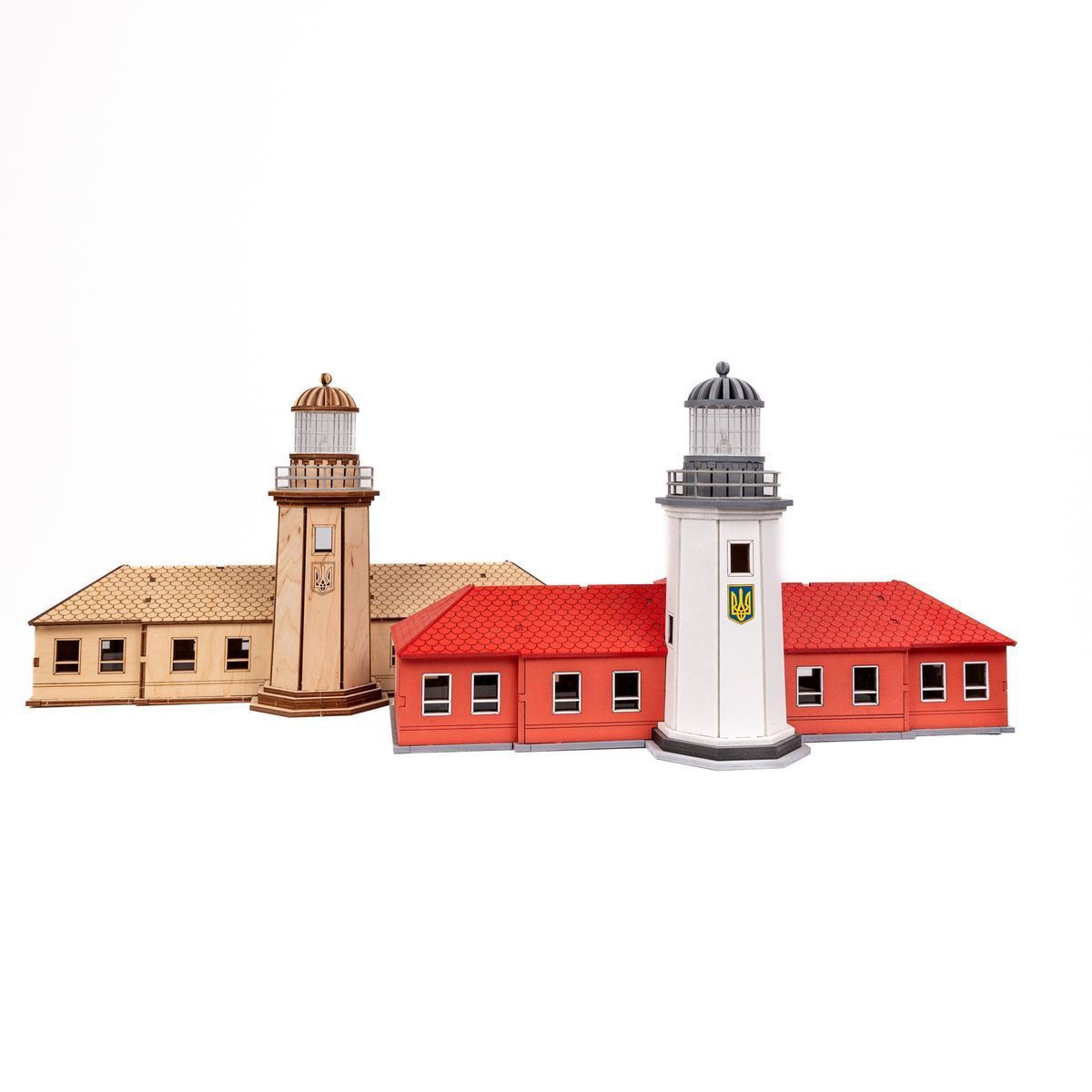 Lighthouse on Zmiiniy Island with an extension (Ukraine), prefabricated wooden model
