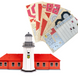 Lighthouse on Zmiiniy Island with an extension (Ukraine), prefabricated wooden model